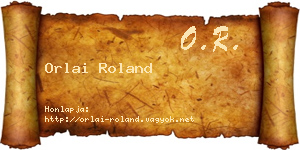 Orlai Roland névjegykártya
